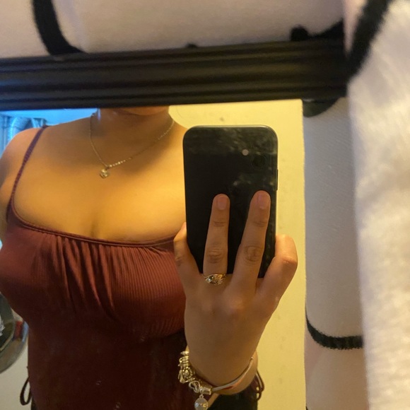 SHEIN Red Ruched Ribbed Camisole Top - Picture 4 of 5